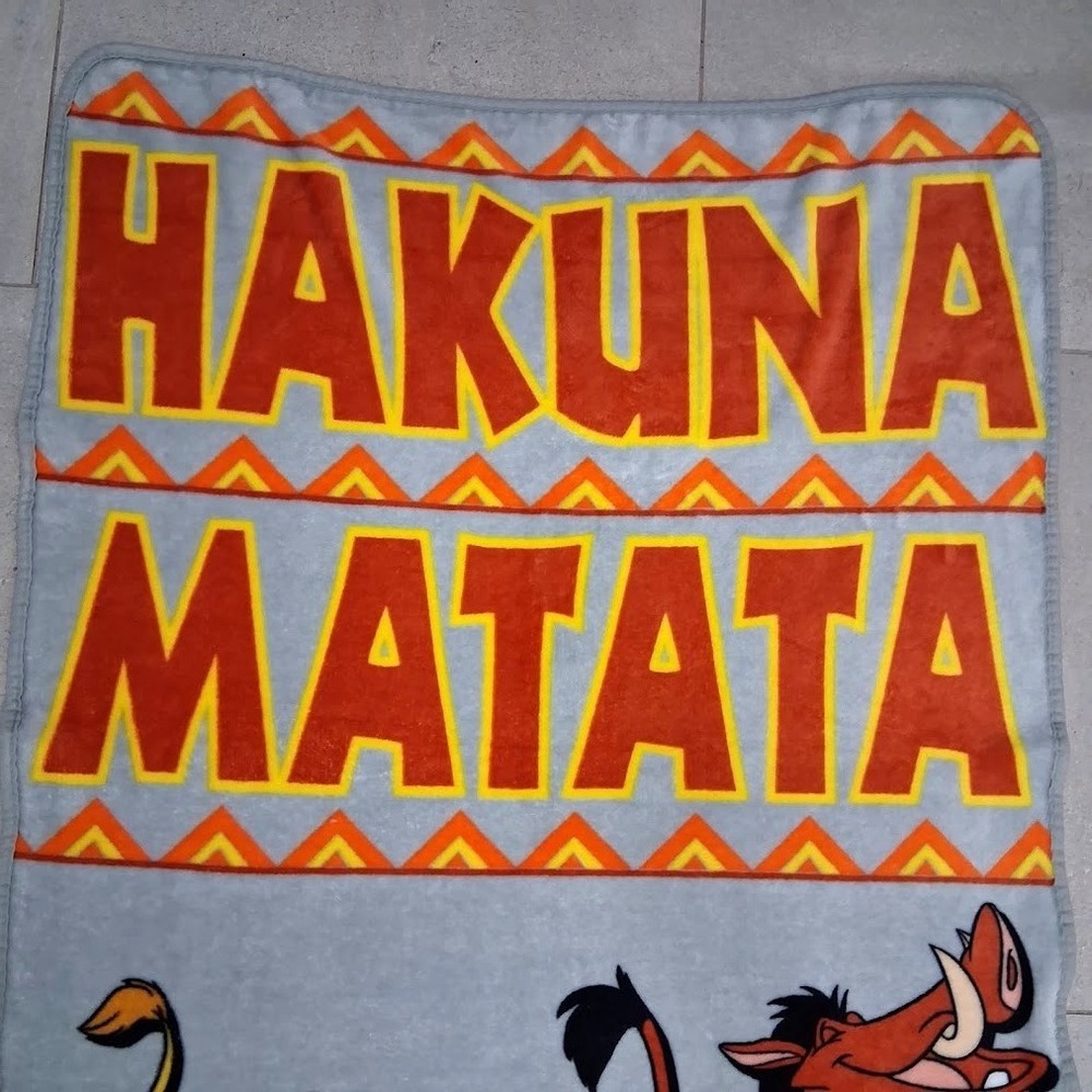 The Lion King Hakuna Matata Gray Fleece Throw Blanket 40x50 Northwest Unisex - Picture 3 of 4
